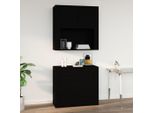 The Living Store Armadio A Muro Nero 80X33X80 Cm Materiale Legno