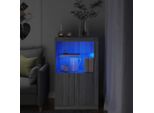 Maison Exclusive - Comodino Con Luci Led Grigio Sonoma Materiale Ligneo