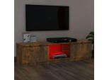 The Living Store Mobile Tv Con Luci Led Rovere Fumé 120X30X35,5 Cm