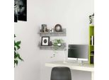Maison Exclusive - Mensole Da Parete 2 Pezzi Grigio Cemento 80X11,5X18 Cm Materiale Ligneo