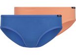Slip Da Bambina Skiny, Confezione Da 2 - Slip Rio, Slip Bikini, Pantaloni, Cotone Elasticizzato Blu/Arancio 152