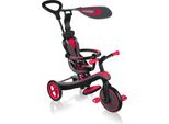 Globber Explorer Trike 4In1 - Passeggino, Triciclo E Balance Bike, 10/8,5 Pollici, Sedile In Tpr, Regolabile In Altezza, Rosso