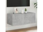 Maison Exclusive - Mobile Tv Con Luci Led Grigio Cemento 80X35X31 Cm
