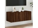 Maison Exclusive - Mobile Tv Con Luci Led Effetto Rovere Marrone 80X35X31 Cm
