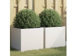 Maison Exclusive - 2 Vasi Da Fiori Bianchi 42X40X39 Cm In Acciaio