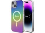 Guess Guhmp15Shitsk Custodia Rigida Per Iphone 15 / 14 / 13 6.1 Multicolore / Arcobaleno Iml Iridescente Magsafe