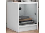 Maison Exclusive - Comodini Con Ante In Vetro, 2 Pezzi, Bianco, 35X37X42 Cm