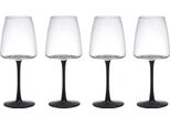 Set Di 4 Bicchieri Da Vino Bianco Mikasa Palermo Con Stelo Nero 450Ml Creative Tops