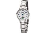 Regent Metall Damen Uhr Armbanduhr Quarz silber Funkuhren D2URFR267