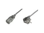 Netzanschlusskabel Schwarz, 5 Meter, KaltgeräTe-Buchse, Stecker 90° Abgewinkelt