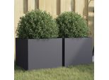 Maison Exclusive - 2 Vasi Da Fiori Antracite 32X30X29 Cm In Acciaio
