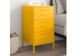 Maison Exclusive - Comodino Giallo Senape 36X39X68 Cm Acciaio