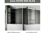 Sonni Accessorio Per Vasca Da Bagno 80X140Cm Cabina Doccia Per Vasca Da Bagno Pieghevole, Doccia, Vetro Nano Esg