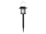 Lanterna Solare Diametro 10,5 Cm, Altezza 40 Cm, 12LED, Acciaio Inox/Ph Nero