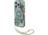 Fiori Di Etui Guess Iml Con Cinturino Perlato Magsafe Na Iphone 16 Pro Max - Zielony
