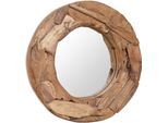 Vidaxl Specchio Decorativo In Teak 60 Cm Rotondo - Specchio Decorativo - Specchio Decorativo - Specchio - Specchio Da Parete