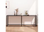 The Living Store Tavolo Consolle Nero 200X35X75,5 Cm In Vetro Temperato