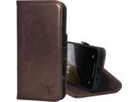 Custodia A Portafoglio In Pelle Torro Per Iphone 16 Pro (Con Funzione Stand E Ricarica Magsafe) - Marrone Scuro