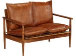 The Living Store Divano A 2 Posti In Vera Pelle Acacia Marrone