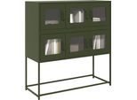 Maison Exclusive - Credenza Verde Oliva 100,5X39X107 Cm Acciaio Laminato A Freddo