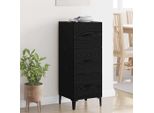 Maison Exclusive - Credenza Effetto Rovere Nero 34,5 X 34 X 90 Cm Materiale Ligneo