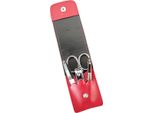 Set Manicure 4 Pezzi Solingen* Con Custodia In Vera Pelle, Forbici Per Unghie, Lima, Pinzette Rosso
