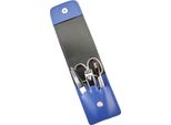 Set Manicure 4 Pezzi Solingen* Con Custodia In Vera Pelle, Forbici Per Unghie, Lima, Pinzette Blu Royal