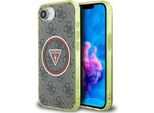 Etui Guess Iml Metal Glitter 4G Circle Triangle Magsafe Do Iphone 16E BrąZowy