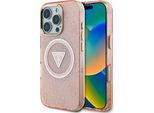Etui Guess Iml Metal Glitter 4G Circle Triangle Magsafe Do Iphone 16 Pro Max RóżOwy