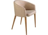 Sedia Angel Cerdá Con Rivestimento In Tessuto Beige 4007
