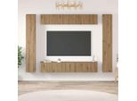Maison Exclusive - Mobile Tv Da Parete 10 Pezzi In Legno Di Rovere Artisan