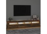 Maison Exclusive - Mobile Porta Tv Con Luci Led Rovere Fumo 210X35X40 Cm