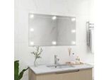 The Living Store Specchio Da Parete Senza Cornice Con Illuminazione Led Vetro Rettangolare