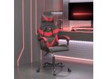 The Living Store Sedia Da Gioco Girevole In Ecopelle Nera E Rossa