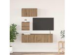 Maison Exclusive - Mobile Tv Da Parete 4 Pezzi In Legno Di Rovere Artigianale