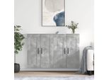 The Living Store Armadi A Muro 2 Pz. Materiale A Base Di Legno Grigio Cemento