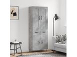 The Living Store Credenza In Cemento Grigio 69,5X34X180 Cm Materiale In Legno