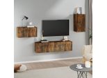 Maison Exclusive - Set Di Mobili Porta Tv 4 Pz Rovere Fumo In Legno Multistrato