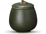 Urna Luxe Mini 170 Ml In Ceramica Verde Opaco - Per Ceneri Umane E Animali - Urna Commemorativa Decorativa