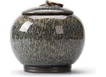 Mini Urna Per Ceneri Luxe - 720 Ml - Urna In Ceramica Per Animali E Persone - Urna Commemorativa Grigia