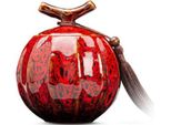 Mini Urna Per Le Ceneri - 470 Ml - Urna In Ceramica Rossa Per Animali E Persone - Urna Commemorativa Di Alta Qualità