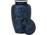 Urna Xxl In Metallo Da 3,5 Litri - Urna Decorativa Unica Per Ceneri Umane O Animali - Blu Puro