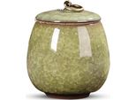Mini Urna Luxe 170 Ml In Ceramica - Urna Per La Cremazione Di Animali O Persone - Verde Chiaro, Decorativa E Unica