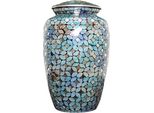 Urna In Metallo Xxl - 3,5 Litri - Urna Decorativa Unica Per Ceneri Umane E Animali - Blu Diamante