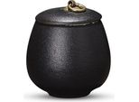Urna Luxe Mini 170 Ml In Ceramica - Nero Opaco - Per Ceneri Umane E Animali - Urna Decorativa