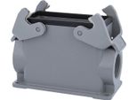 09300160270 Harting Han 16B Custodia A Base Alta, Uscita Cavi Laterale 2Xpg21, Con 2 Traverse Attacco A Vite PG21