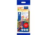 Buntstifte Staedtler Noris® Colour 185, Hb, 6-Kant, Rutschfest & Bruchfest, Pefc®-Zertifiziertes Wopex-Material, Farbsortiert, 12 StüCk