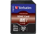 Verbatim Speicherkarte SDHC/SDXC Premium, Speicherkapazität 32 GB