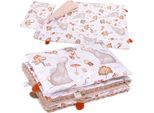 Set Di Biancheria Da Letto Per Bambini In Cotone/Minky 135X100 Cm, Isolato Bobo - Elefante E Amici