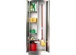 Putzmittelschrank aus Edelstahl, 800 mm breit